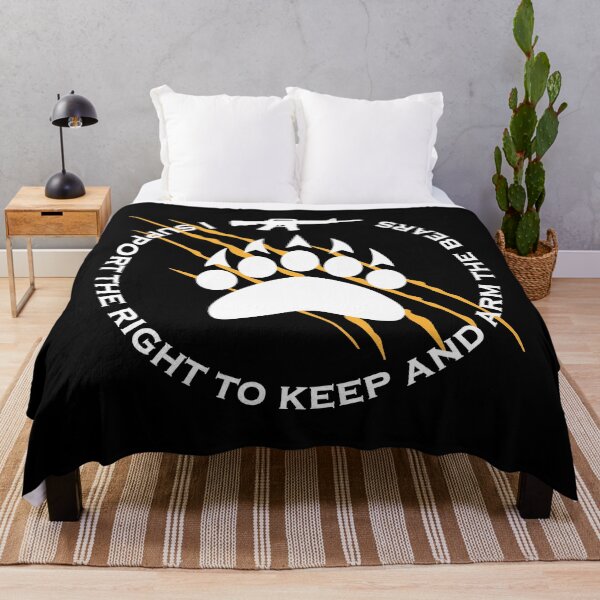 Item preview, I support the right to keep and arm the bears, funny quote for bears lovers with angry bear face design designed and sold by HBWOLFARTS.
