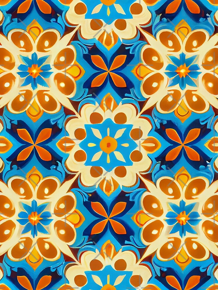Thumbnail 3 von 3, Tuch, Flat Coarse Traditional Pattern Digital Painting designt und verkauft von CodeAndColors.