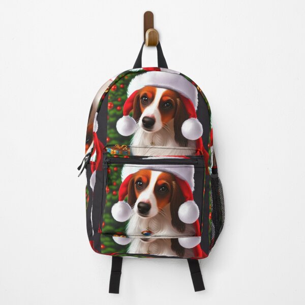 Item preview, Christmas Nederlandse Kooikerhondje Wearing A Santa Hat designed and sold by ZenEverAI.