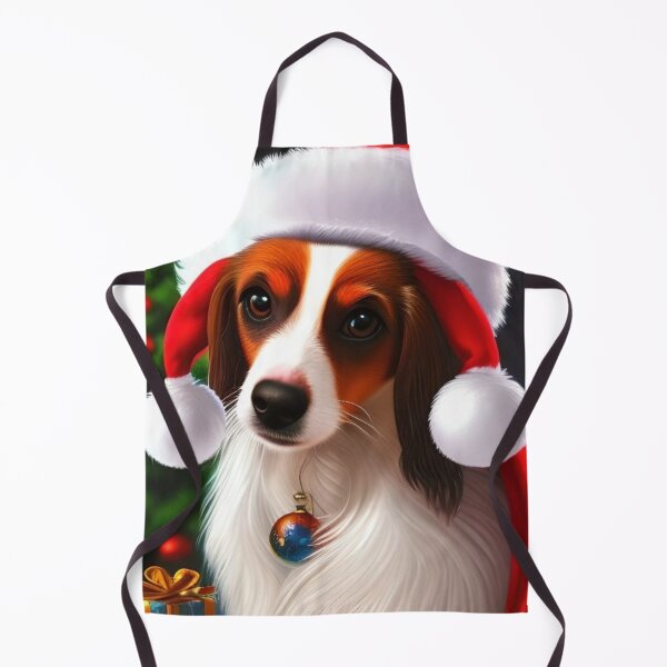 Item preview, Christmas Nederlandse Kooikerhondje Wearing A Santa Hat designed and sold by ZenEverAI.