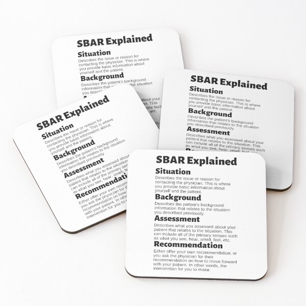 Item preview, Situation Background Assessment Recommendation SBAR Mnemonic designed and sold by Caregiverology.