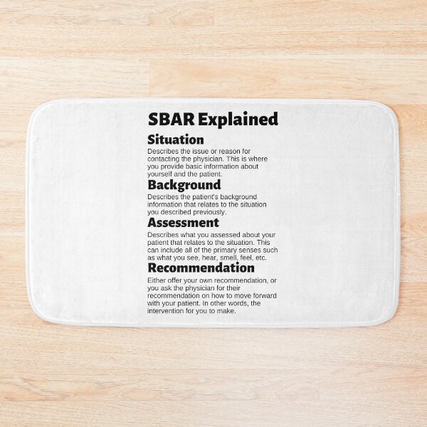 Item preview, Situation Background Assessment Recommendation SBAR Mnemonic designed and sold by Caregiverology.