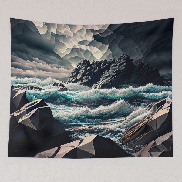 Item preview, Brilliant Dramatic Modern Coastal Pattern Digital Painting designed and sold by CodeAndColors.