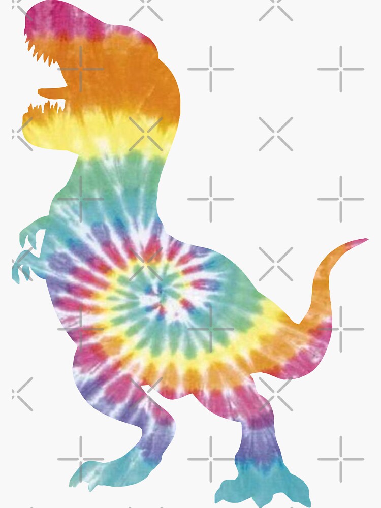 "Tie Dye Dinosaur Trex Silhouette " Sticker for Sale by ManekN | Redbubble