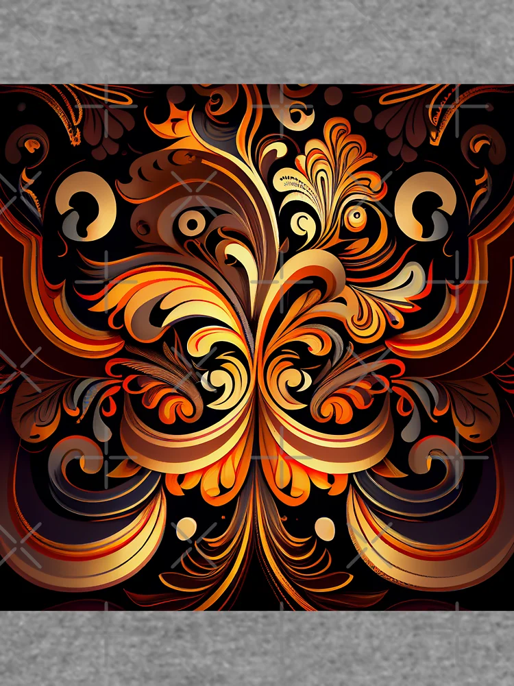 Thumbnail 6 von 6, Leichter Pullover, Artistic Flowing New Traditional Pattern Digital Painting designt und verkauft von CodeAndColors.