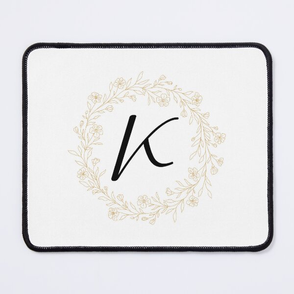 Item preview, Monogram K In  A  Gold Wreath Of Wildflowers designed and sold by Tasha-design.