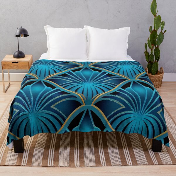 Item preview, Blue Geometric Art Deco Pattern Digital Painting designed and sold by CodeAndColors.