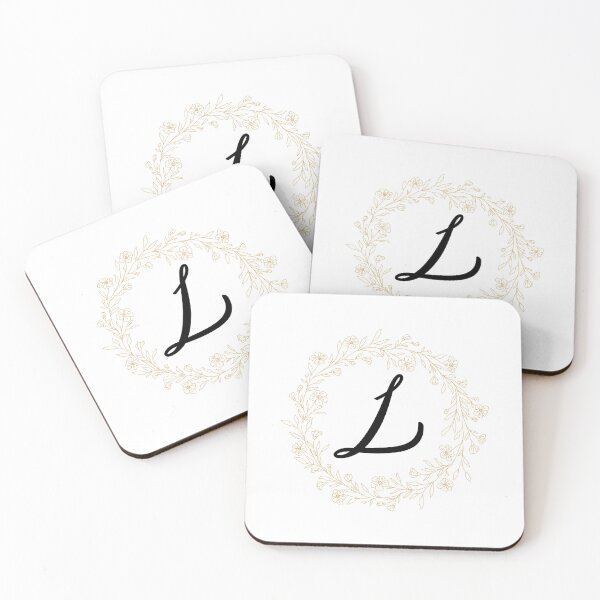 Item preview, Monogram L In  A  Gold Wreath Of Wildflowers designed and sold by Tasha-design.