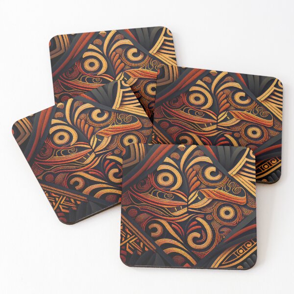 Item preview, Contemporary Fine Aggressive African Pattern Digital Painting designed and sold by CodeAndColors.