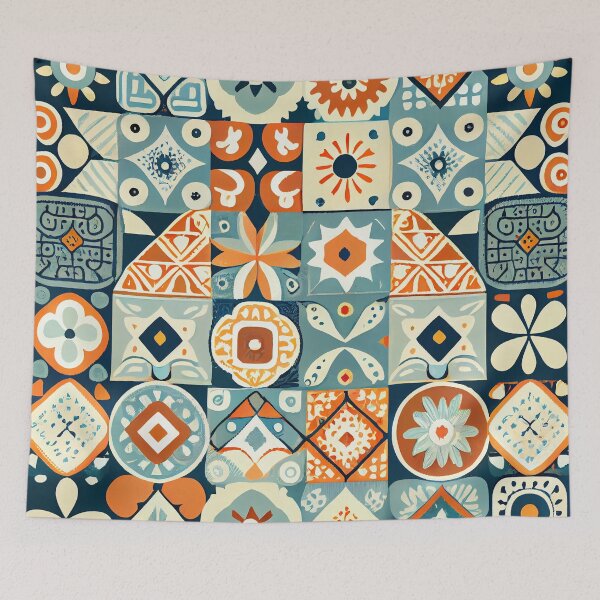 Item preview, Mosiac Cute Detailed Scandinavian Pattern Digital Painting designed and sold by CodeAndColors.