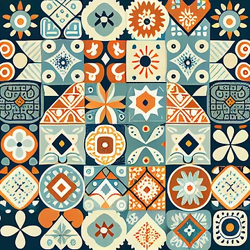 Vorschaubild zum Design Mosiac Cute Detailed Scandinavian Pattern Digital Painting von CodeAndColors