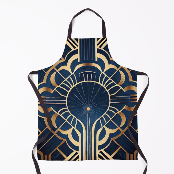 Item preview, Blue Geometric Art Deco Pattern Digital Painting designed and sold by CodeAndColors.