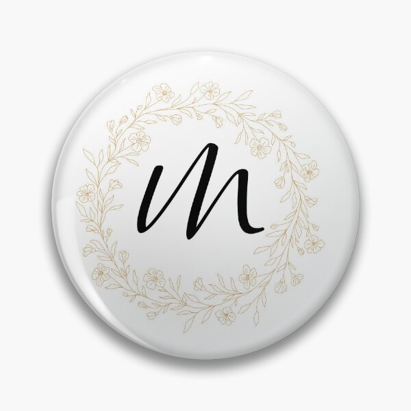Item preview, Monogram M In  A  Gold Wreath Of Wildflowers designed and sold by Tasha-design.