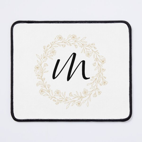Item preview, Monogram M In  A  Gold Wreath Of Wildflowers designed and sold by Tasha-design.