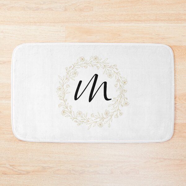 Item preview, Monogram M In  A  Gold Wreath Of Wildflowers designed and sold by Tasha-design.
