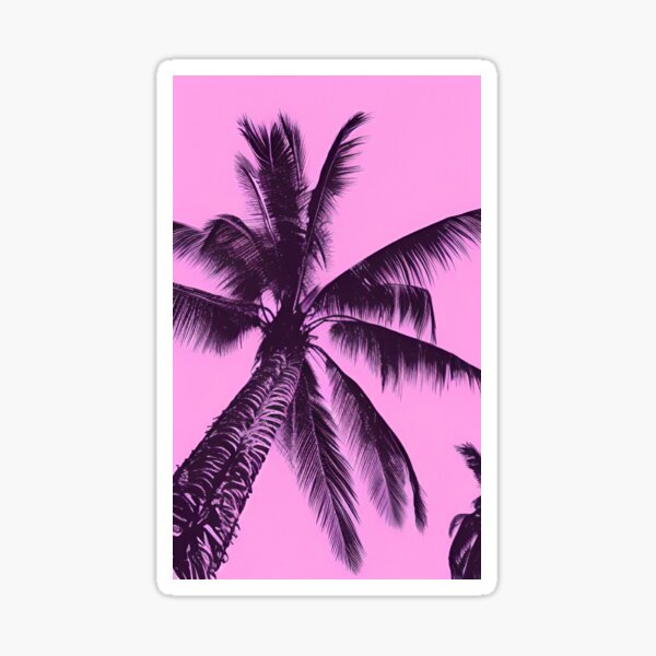 Pink Palm Tree Stickers for Sale