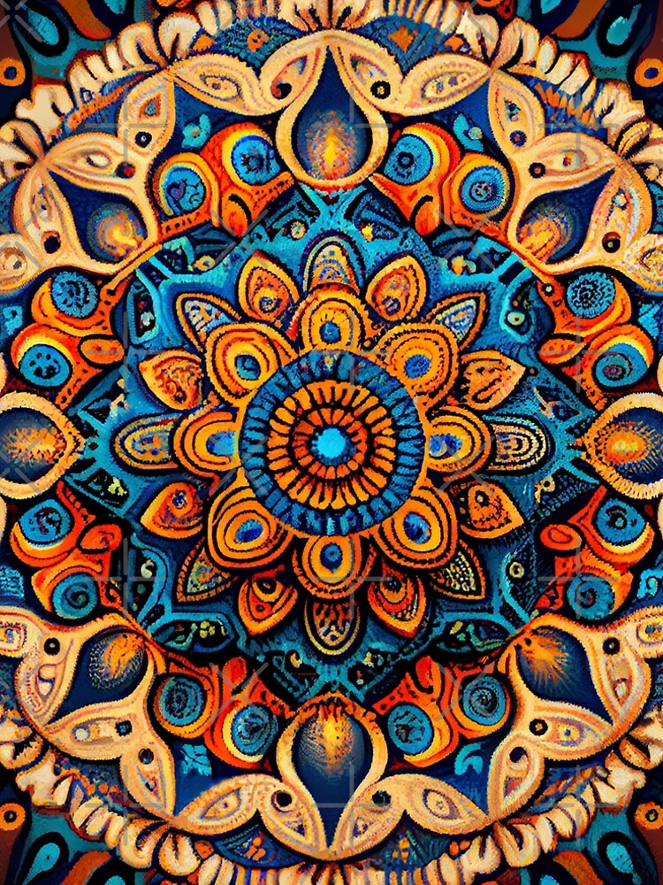 Aperçu 5 sur 5. Robe trapèze avec l'œuvre Mosiac Explosive Bohemian Pattern Digital Painting créée et vendue par CodeAndColors.