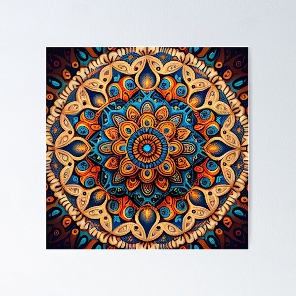 Item preview, Mosiac Explosive Bohemian Pattern Digital Painting designed and sold by CodeAndColors.