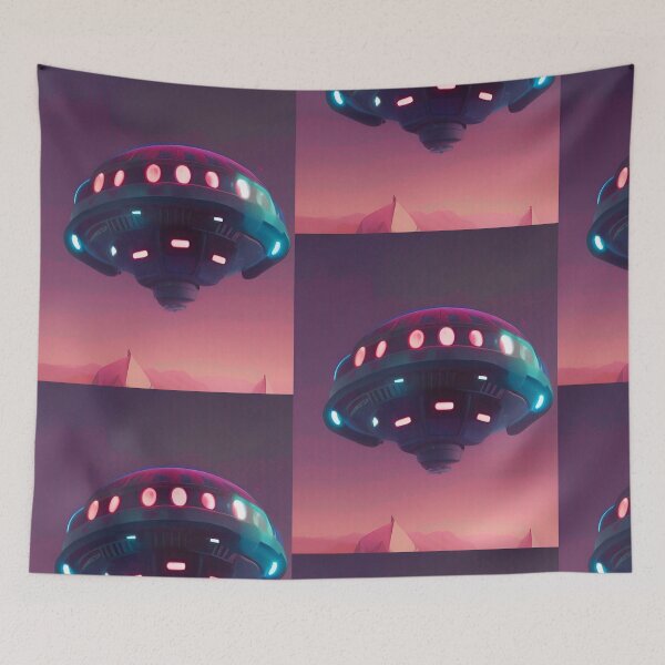 Item preview, Cool UFO art. Colorful vibrant alien art. designed and sold by Neo-Expression.
