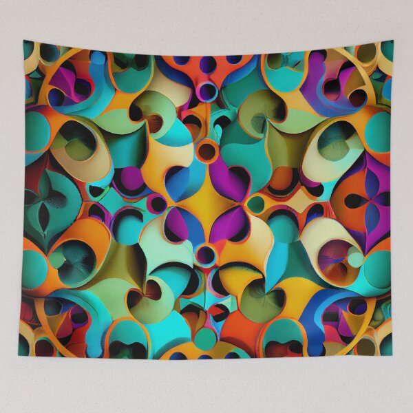 Item preview, Vibrant Eclectic Pattern Digital Painting designed and sold by CodeAndColors.