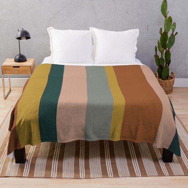 Item preview, Vertical Stripe Retro Modern Pattern in Boho Rust Mustard Blue and Blush designed and sold by kierkegaard.