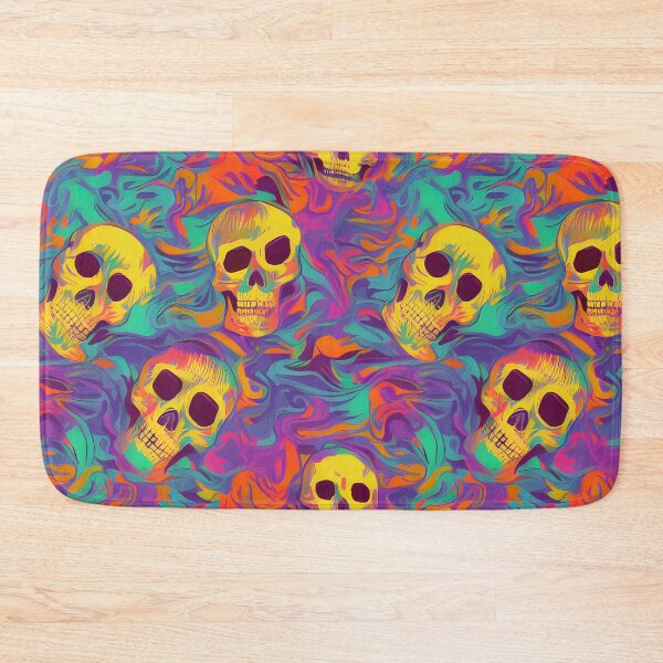 Item preview, Abstract vibrant skull pattern designed and sold by CasualMadness.