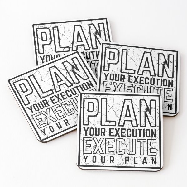 Item preview, Plan Your Execution Execute Your Plan modified white distressed designed and sold by KingsManKind.