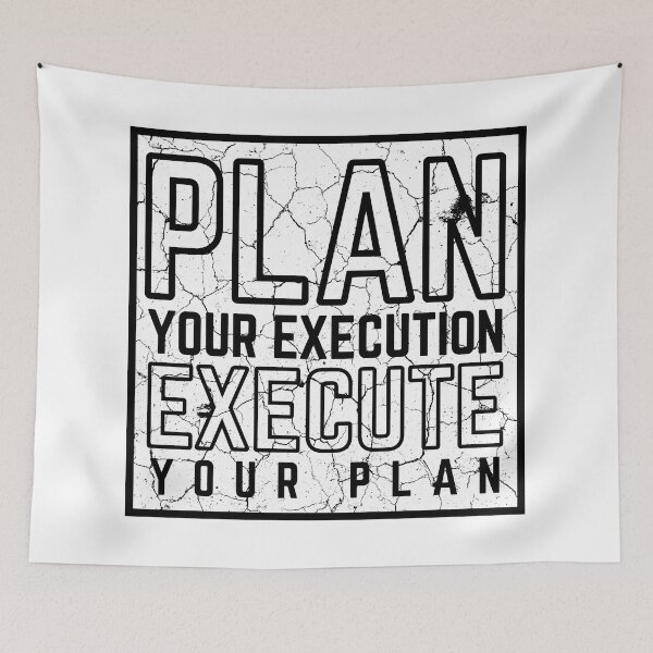 Item preview, Plan Your Execution Execute Your Plan modified white distressed designed and sold by KingsManKind.