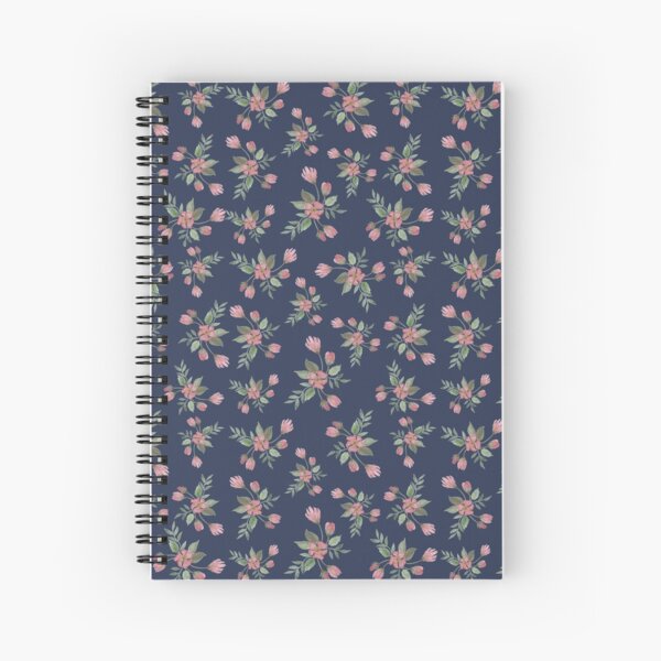 Red Watercolor Flowers Spiral Notebook