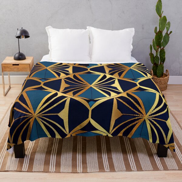 Item preview, Blue Geometric Art Deco Pattern Digital Painting designed and sold by CodeAndColors.