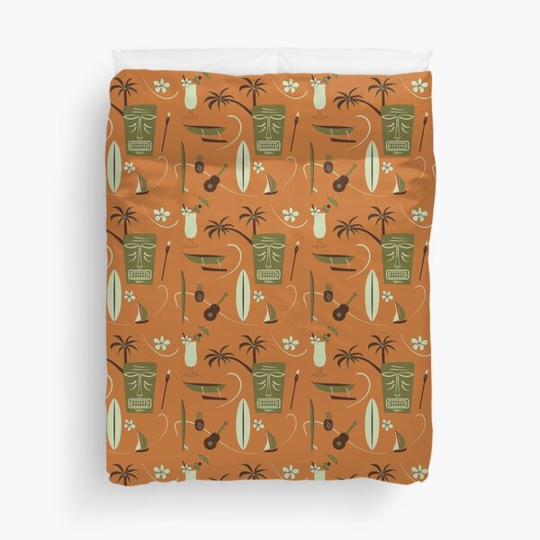 Vista previa del artículo con la obra «Retro hawaiano - Vintage hawaiano - Naranja - Patrón tropical», diseñado y vendido por whyitsme.