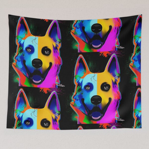 Artikelvorschau, Popart-Hund. Bunte Hunde im Popart-Stil. entworfen und verkauft von Neo-Expression.