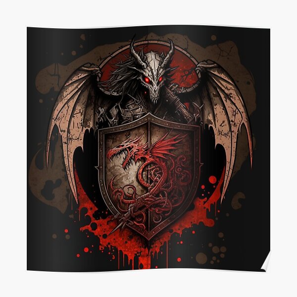 Wall Art Print House of Dragon - Dragon Shield, Gifts & Merchandise