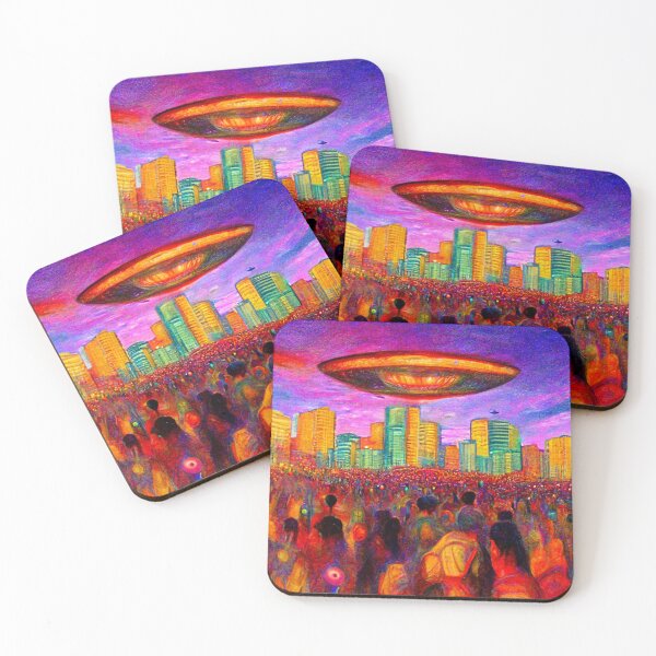 Item preview, Alien Invasion Science Fiction UFO Psychedelic Otherworldly Extraterrestrial Unidentified Flying Object  designed and sold by Weirdarto.