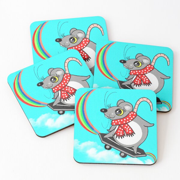 Item preview, Happy rat (mouse) - skateboarding designed and sold by Shirley cute art .