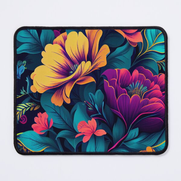 Artikelvorschau, Vibrant Bold Floral Pattern Digital Painting entworfen und verkauft von CodeAndColors.