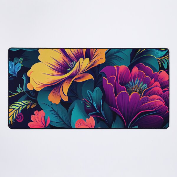 Artikelvorschau, Vibrant Bold Floral Pattern Digital Painting entworfen und verkauft von CodeAndColors.