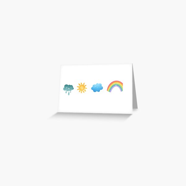 Watercolor Kawaii Weather Greeting Card