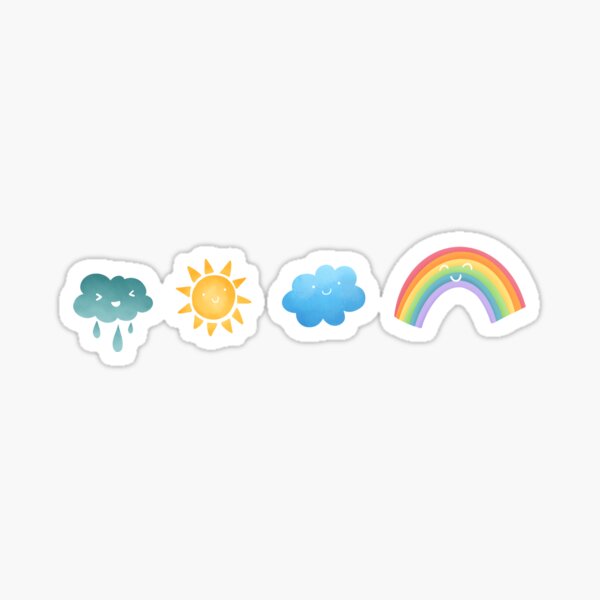 Watercolor Kawaii Weather Sticker