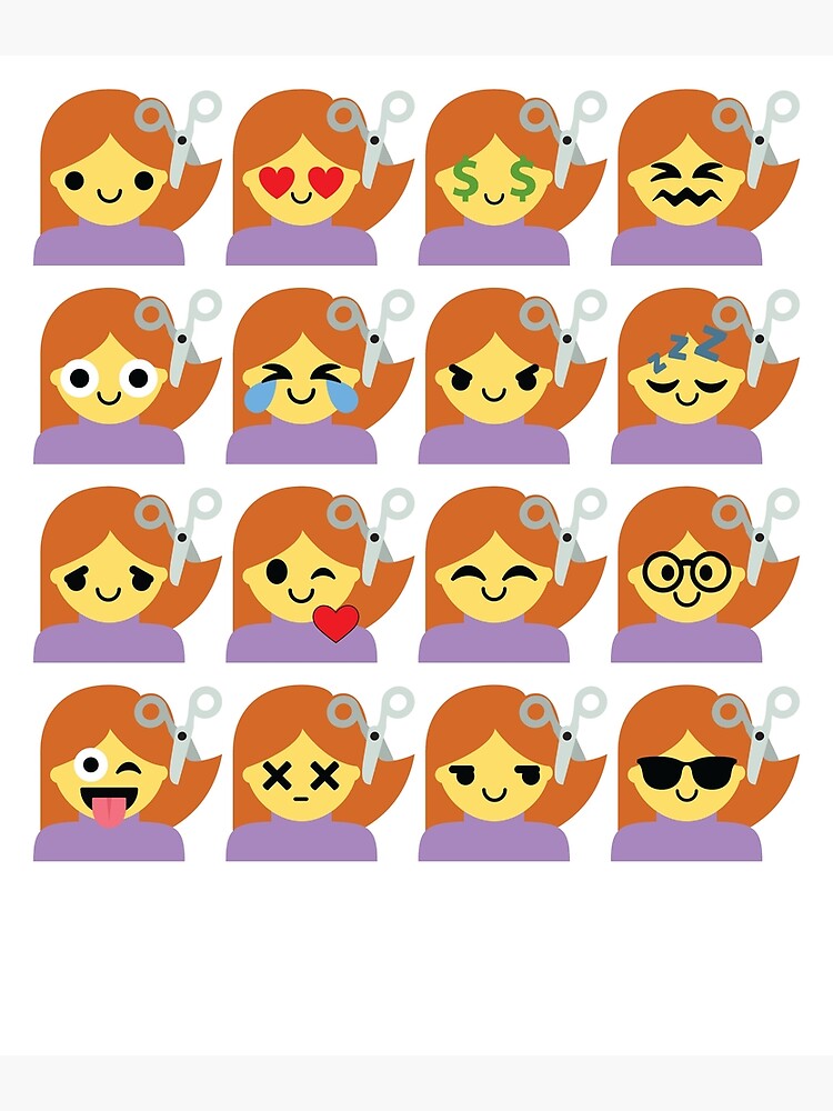 "Haircut Girl Emoji " Poster for Sale by HippoEmo Redbubble