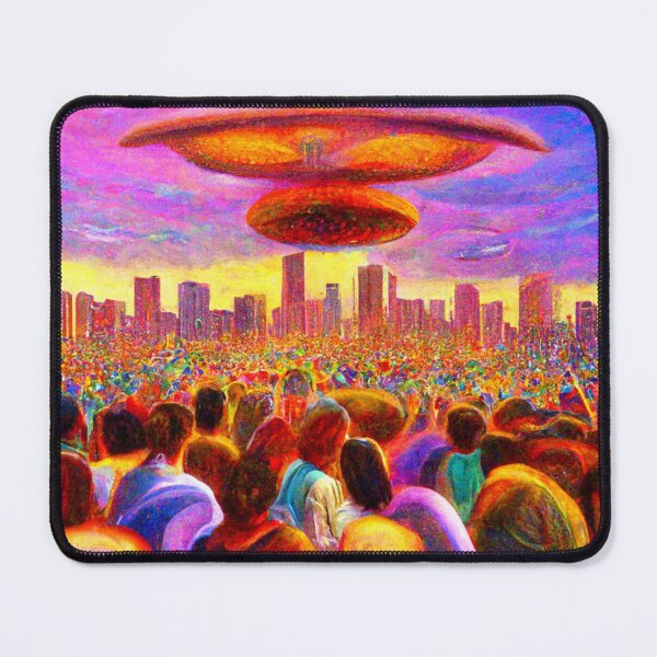 Item preview, Alien Invasion Martian UFO Psychedelic Otherworldly Extraterrestrial Unidentified Flying Object  designed and sold by Weirdarto.