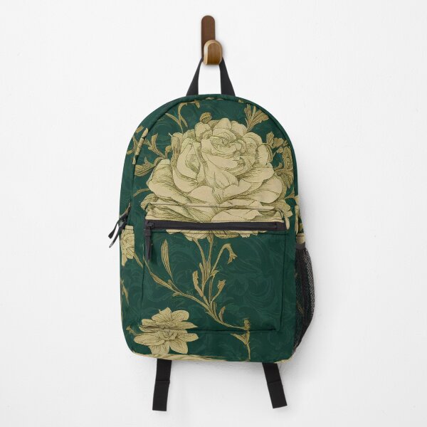 Item preview, Florally Gold Flowers on Green designed and sold by Patternifico.