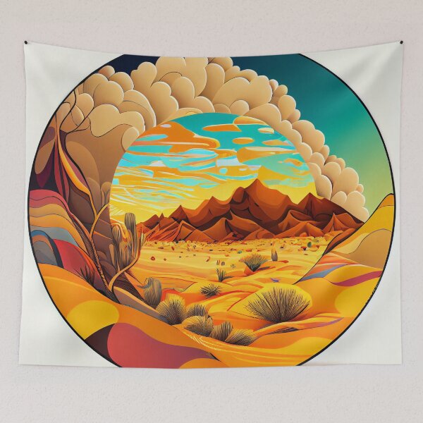 Item preview, Cartoon Dazzling Circular Desert Modern Pattern Digital Painting designed and sold by CodeAndColors.