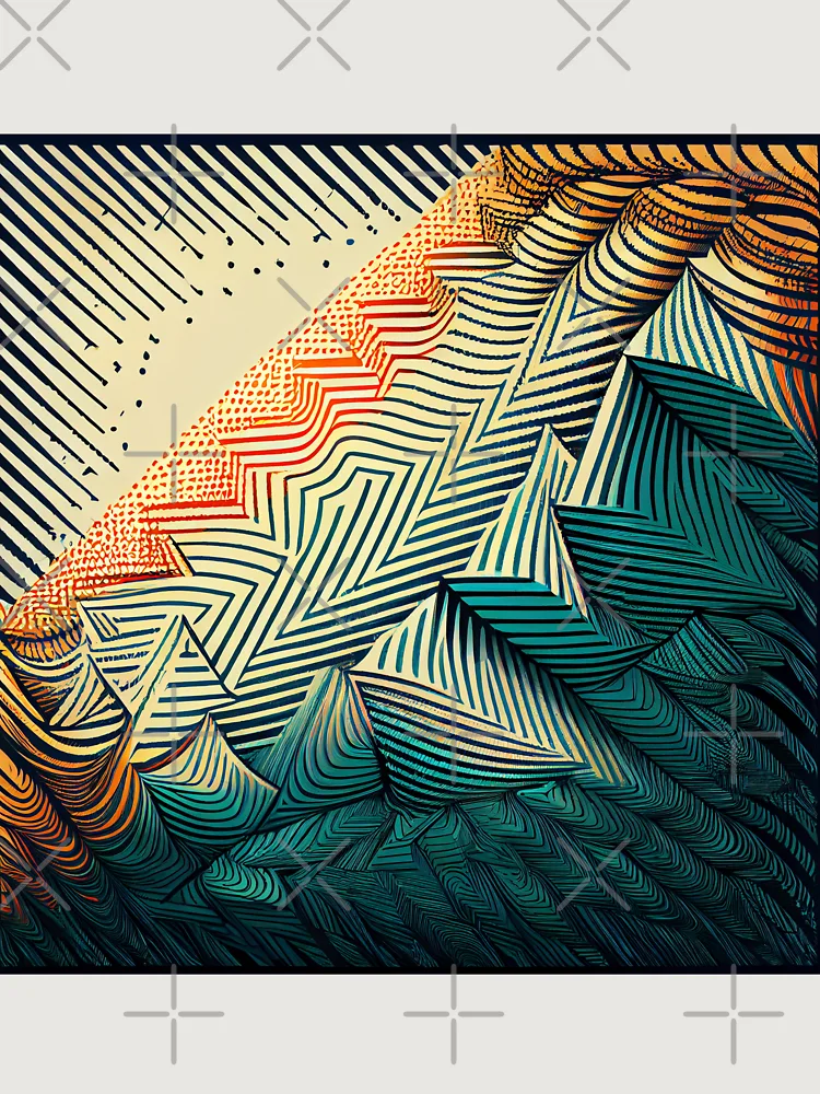 Thumbnail 6 of 6, Premium Oversized Sweatshirt, Geometric Rough Line Pattern Digital Painting designed and sold by CodeAndColors.