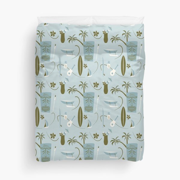 Vista previa del artículo con la obra «Retro hawaiano - Vintage hawaiano - Azul - Patrón tropical», diseñado y vendido por whyitsme.