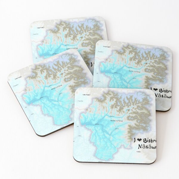 Item preview, Bistrița Năsăud County Map, România designed and sold by maptheclouds.