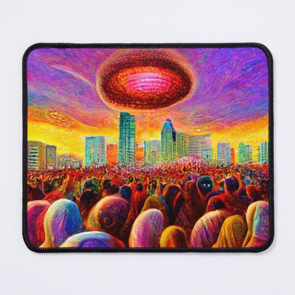 Item preview, Alien Invasion War UFO Psychedelic Otherworldly Extraterrestrial Unidentified Flying Object  designed and sold by Weirdarto.
