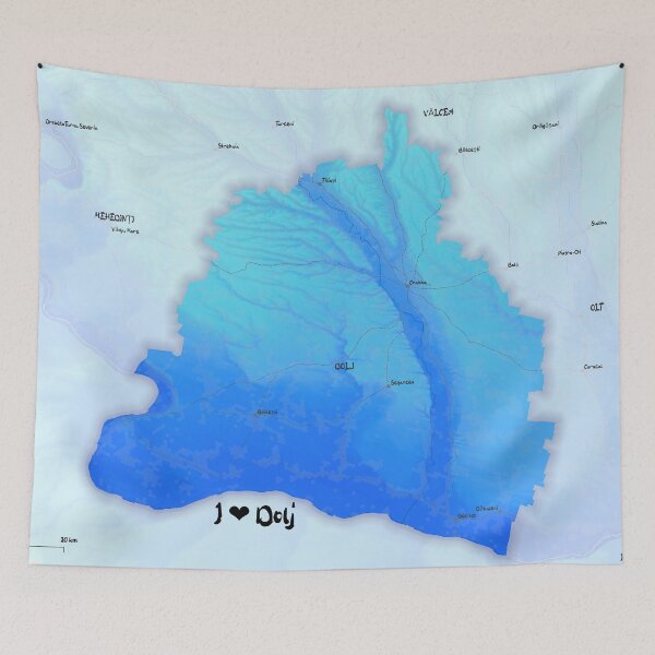 Item preview, Dolj County Map, România designed and sold by maptheclouds.
