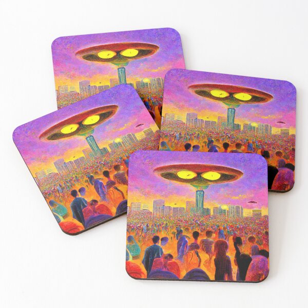 Item preview, Alien Invasion Galaxy UFO Psychedelic Otherworldly Extraterrestrial Unidentified Flying Object  designed and sold by Weirdarto.