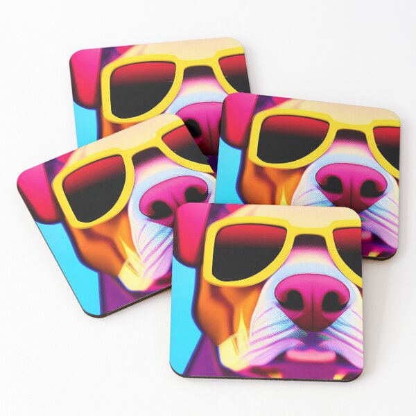 Item preview, Colorful popart dog with cool sunglasses designed and sold by Neo-Expression.